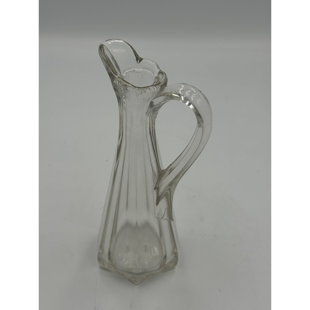 Heisey Medium Flat 6 Panel 7" Cruet Dressing Bottle w/o Stopper VTG